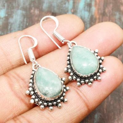 Akvamarínový drahokam 925 Sterling Silver ručně vyráběné nádherné náušnice