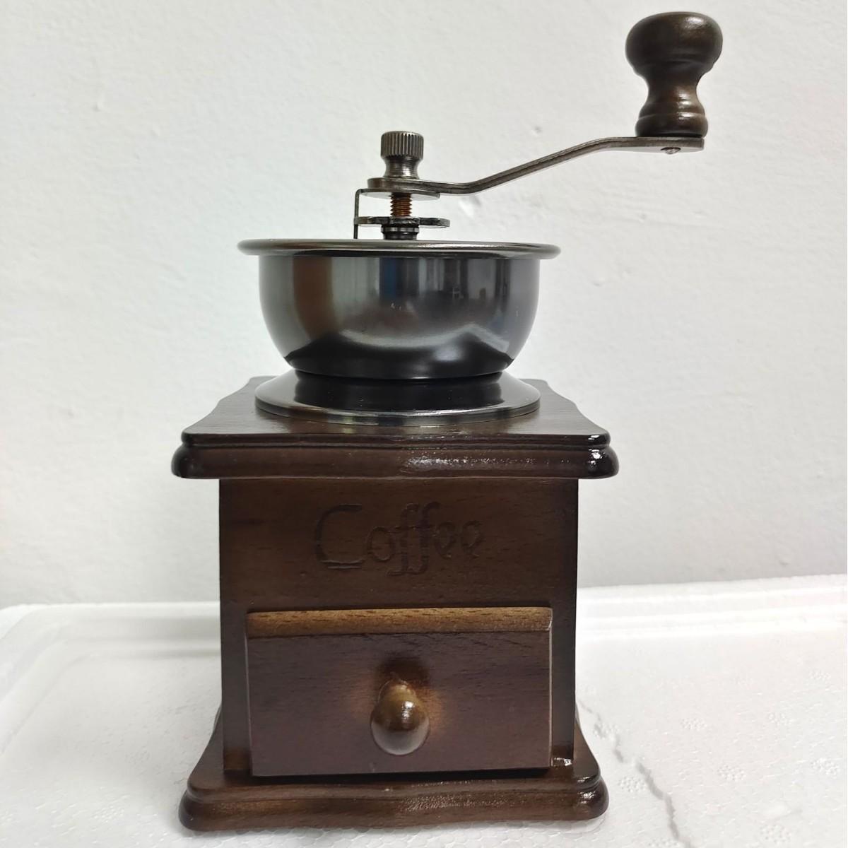 Винтажная ручная кофемолка - Керамическая жерновая ручная кофейная мельница для эспрессо, френч-пресса и пуровера - Портативная мельница для зерен