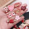 Red And Love Heart Peach Jewellery Accessories Diy Bracelet Keychain Necklace Pendant Alloy Oil Drop