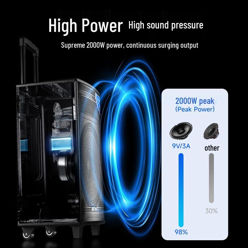 SAST 15-inch Outdoor Portable Bluetooth Karaoke Speaker CN plug (adapter included)