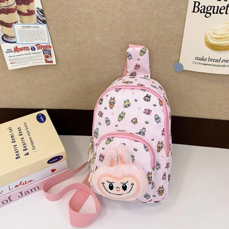 Lightweight And Fashionable Cartoon Kids Sling Bag With Soft Plush Accents For Occasion Any