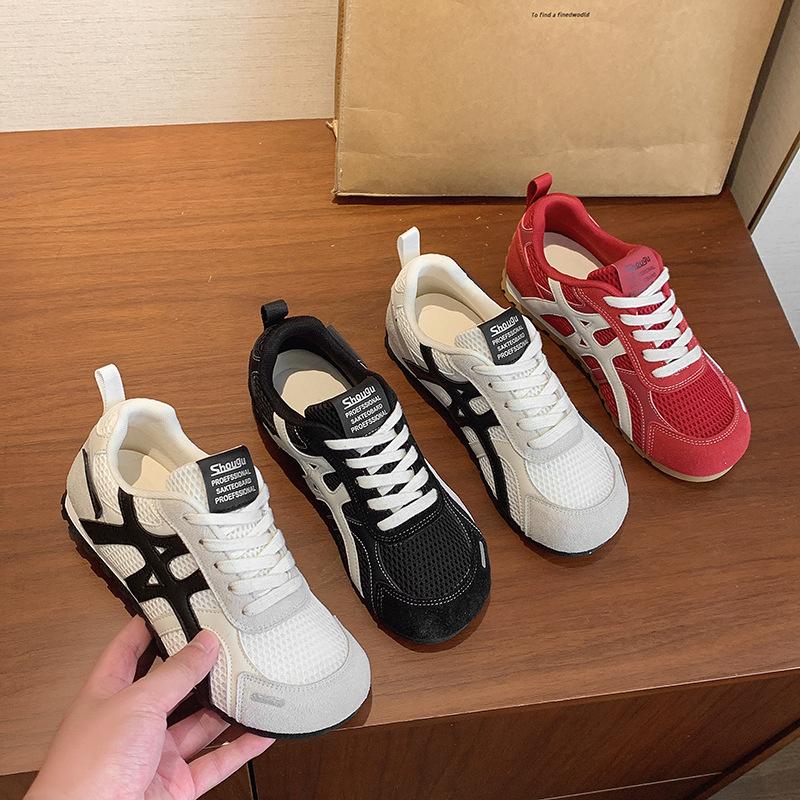 Retro Forrest Gump training shoes women's super fire 2025 autumn new mesh breathable versatile platform casual running shoes