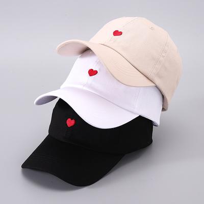 Red Heart Embroidered Stitching Stitched Baseball Cap With Adjustable Sun Protection And Snap On Design, Breathable Sun Hat For Men And Women