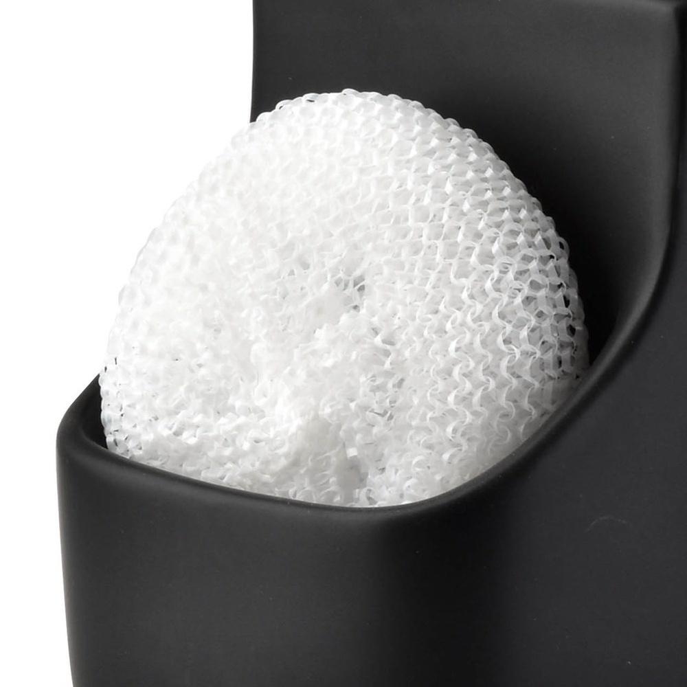 * Kitchen Dishwashing Liquid Dispenser Sponge Container Scourer Black Gold