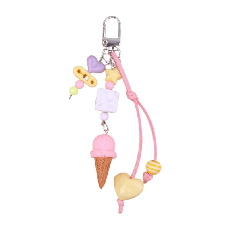 

Braided Rope Keychain Ice Cream Bag Pendant Charm Fashion Backpack Accessories for Handbag,Purse Decorations Gifts