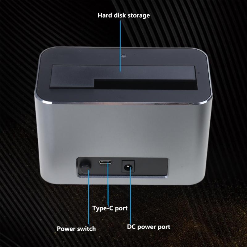 Solid Disk Case USB3.0 Typ C Festplatten-Dockingstation für 2,5- und 3,5-Zoll-Laufwerke Unterstützt Offline-Klonen