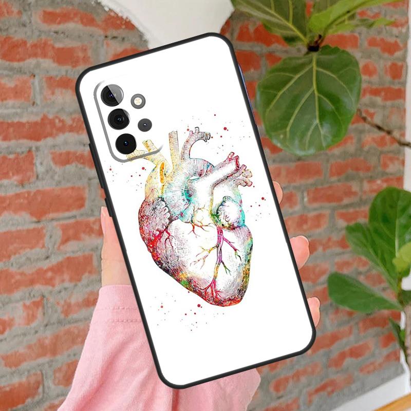 Human Heart Anatomy Cover For Samsung Galaxy A55 A35 A25 A15 A52 A32 A12 A14 A34 A54 A51 A71 A13 A33 A53 Case
