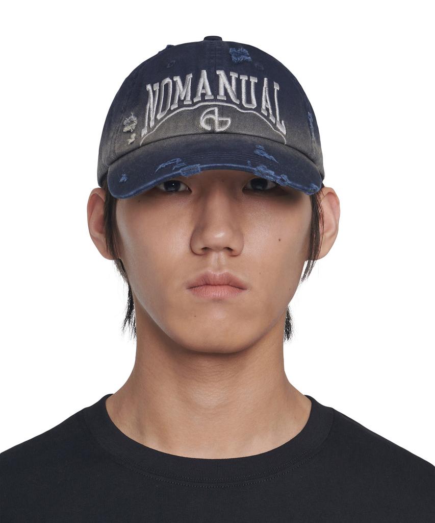 Nomaenyueol Destroyed Ball Cap - Washed Navy