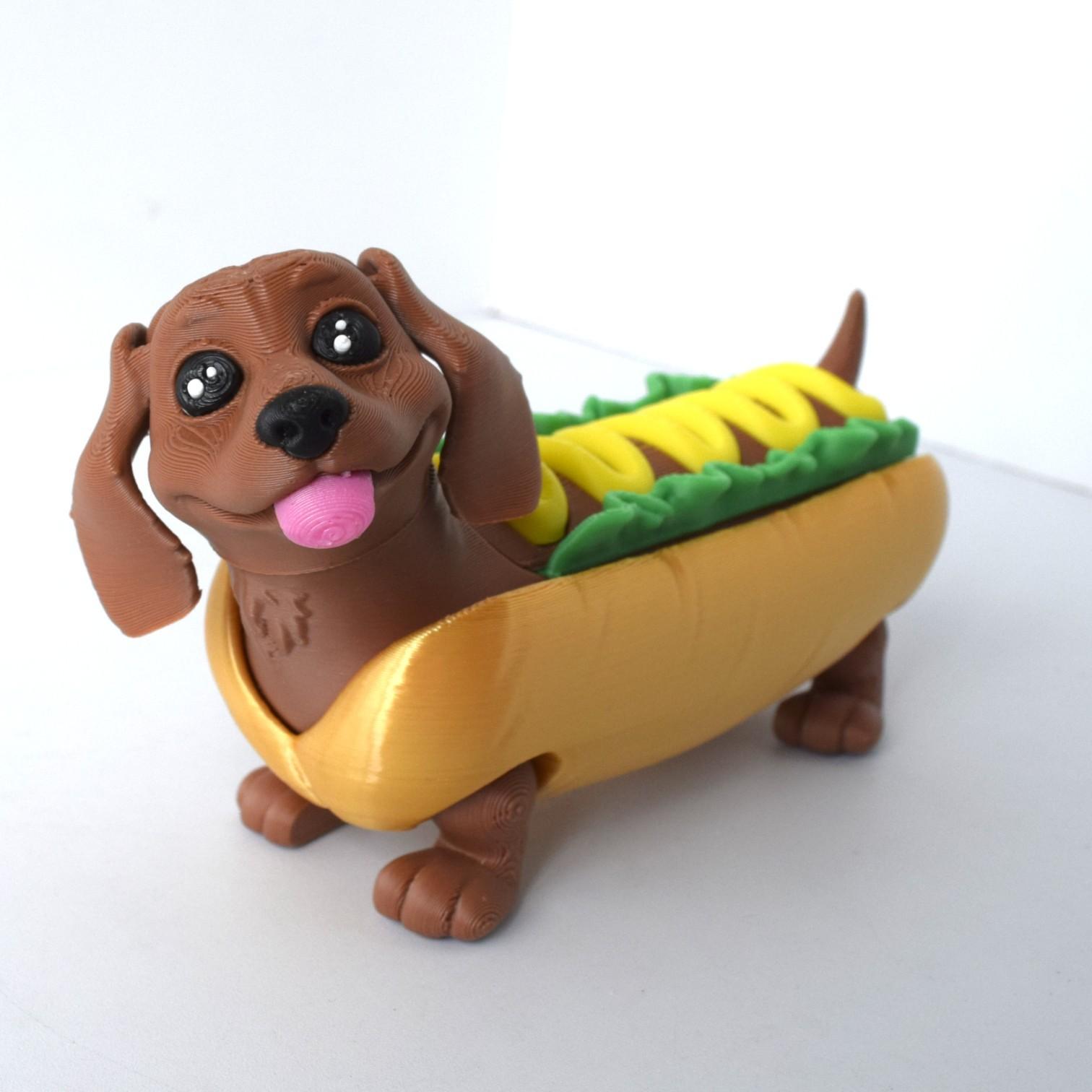 

Funny Simulation Dog Bread Toy Statue 3D Printing Creative Joints Movable Puppy Model Desktop Decor Ornament Birthday Gift