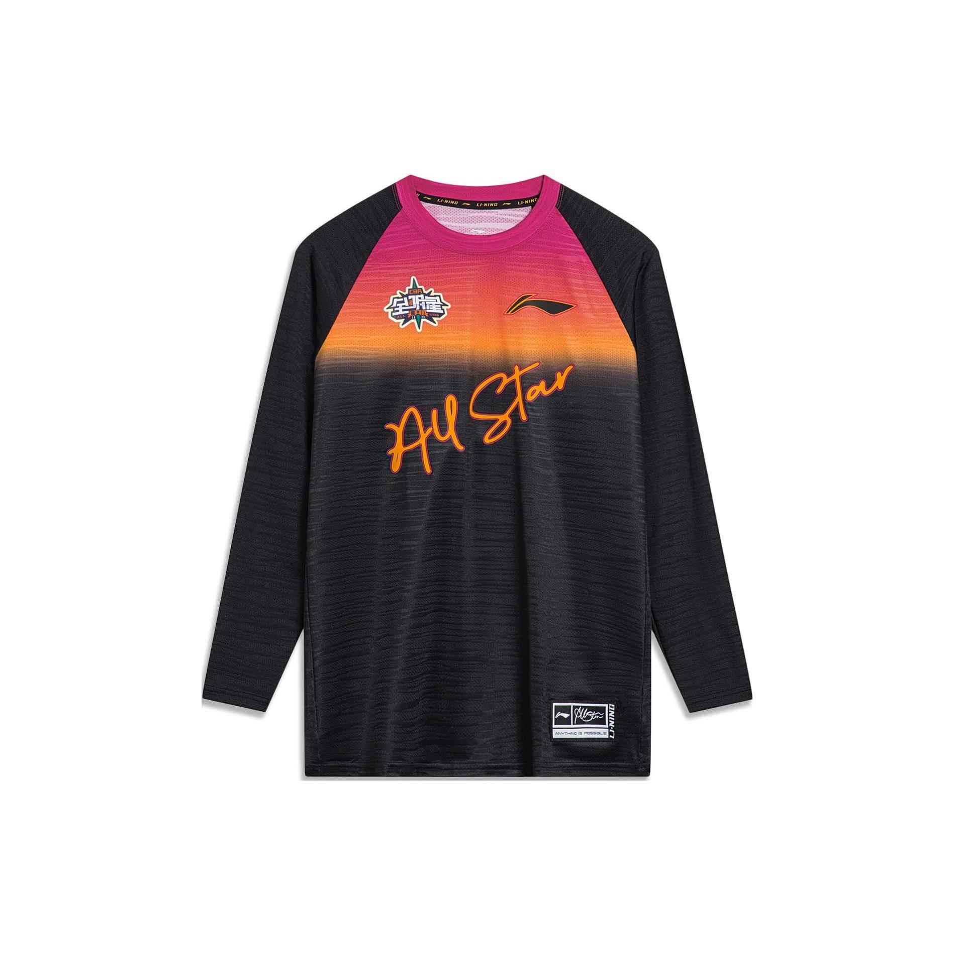 Li-Ning CBA All-Star Game Graphic Long Sleeve T-shirt  Black  Men s ATLT069-1 M