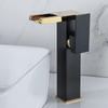 Color Changing Waterfall Mixer Tap Single Handle Hot & Cold Mixer Tap Brass Waterfall Basin Faucet For Bathroom Sink