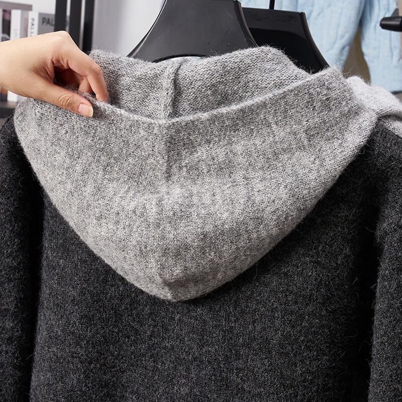 JEEP SPIRIT Men's Faux-Layered Hooded Knit Cardigan