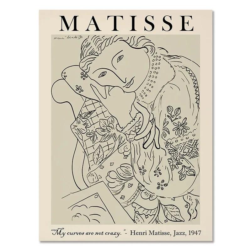 Matisse Abstract Girl Flower Wall Art Canvas Painting Picasso Nordic Posters and Prints Wall Pictures for Living Room Home Decor