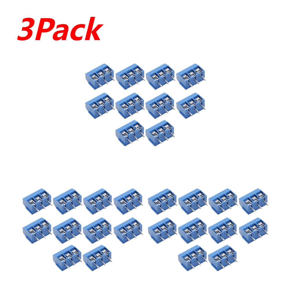 10-100PCS KF301 2P/3P PCB Terminal Block Connector Blue Green PCB Screw Terminal Block Connector Assortment Kit for Arduino