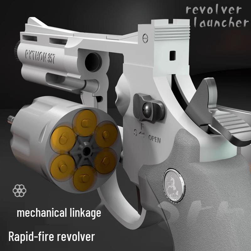 Mingjiangtang 1911 Soft Bullet Toy Gun for Kids - Continuous Fire Revolver Gun with Ejection Feature, Ideal for Boys.