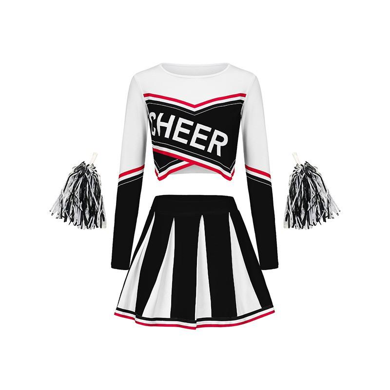 Kids Cheerleading Uniform Set Athletic Gymnastics Dance Performance Outfit Childrens Competition Costume