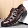 Sandals Men's Summer 2025 New Business Casual Leather Hollow Hole Shoes Non-slip Middle-aged Dad Leather Shoes