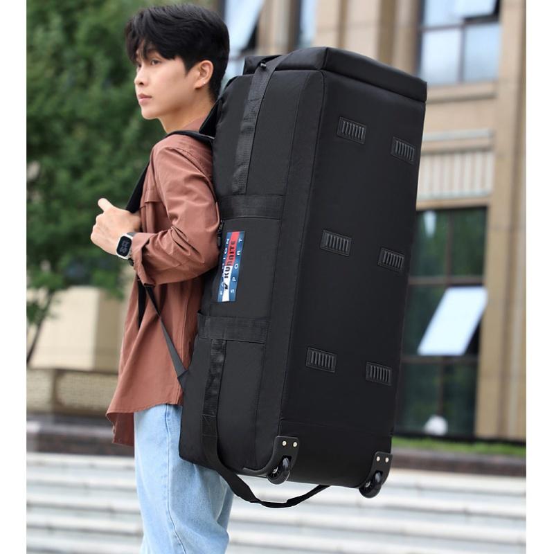 Borsa da Viaggio Super Capiente 85/95cm con Ruote, Traspirante, Impermeabile, Tessuto Oxford, Borsa da Bagaglio, Può Contenere Piumino, Portatile per il Tempo Libero, Pieghevole, Borsa da Campeggio