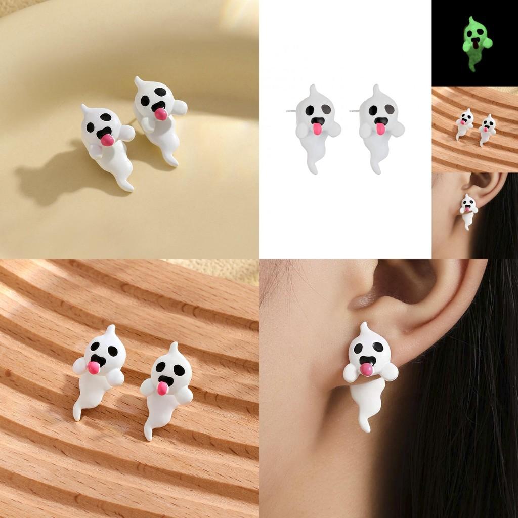 Trendige Halloween-Geisterohrringe Atemberaubende Leuchten im Dunkeln Modeaccessoires für Damen