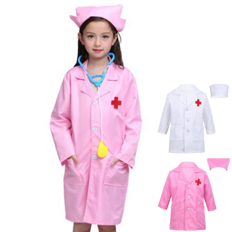 Fancy Doctor Coat Dress Up Costume Kids Boys Girls Nurse Paramedic Scrub Uniform