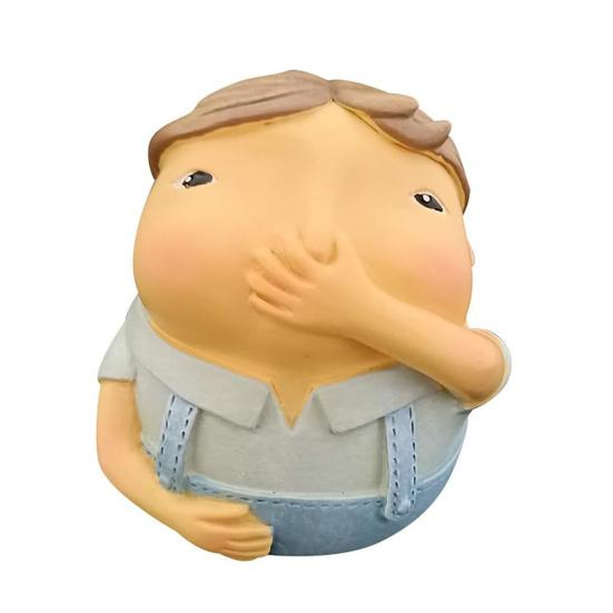 Harz Badezimmer Ornament Junge Mädchen Halten Nase Figurine Lustige Cartoon Figuren