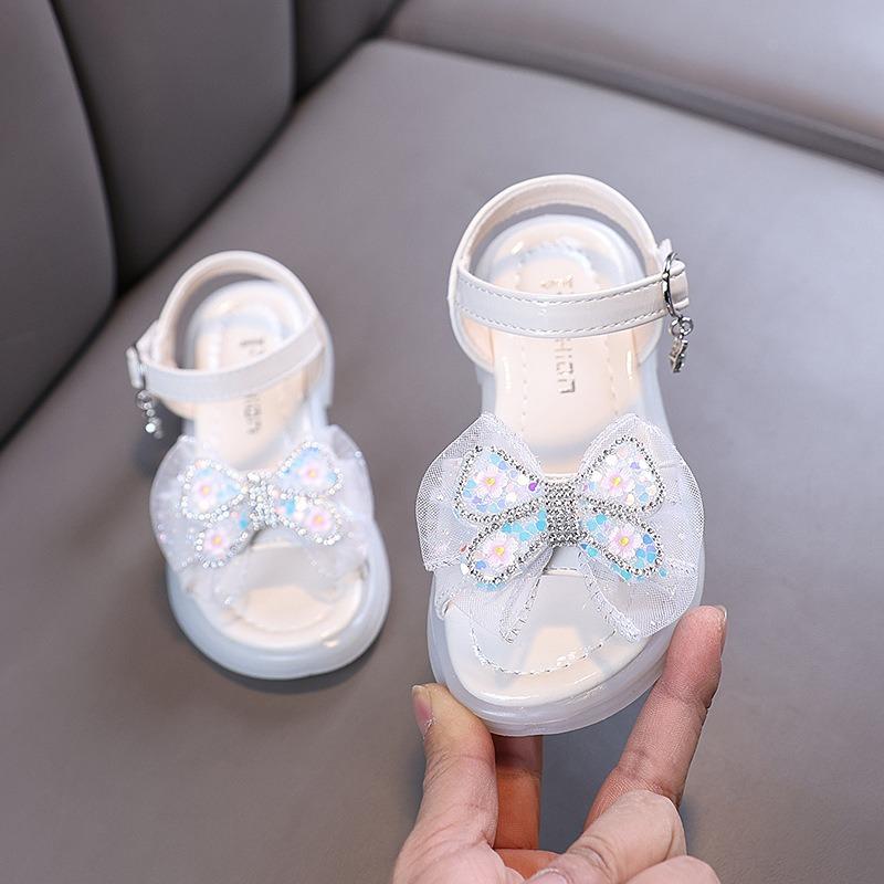 Scarpe da ballo da bambina estive, stile lady, cartone animato, principessa, neonato, studentessa, taglia piccola/media/grande, strass, sandali, scarpe singole in pelle
