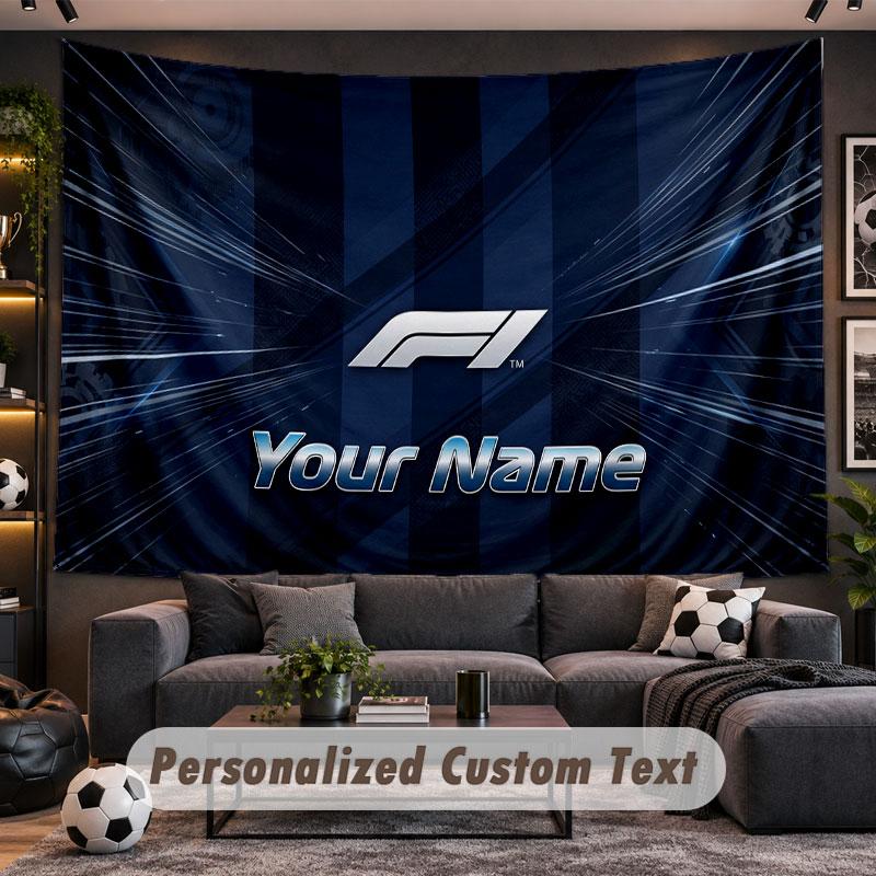 Wall Hanging Tapestry Custom NameF1 Pattern Personalized Printed Fabric Wall Decor