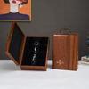 Single/Double Leather Box Wine Bottle Box Luxury Handle Wooden  Organizer Gift Wood Wine Holder for 2 Red Wine Packaging