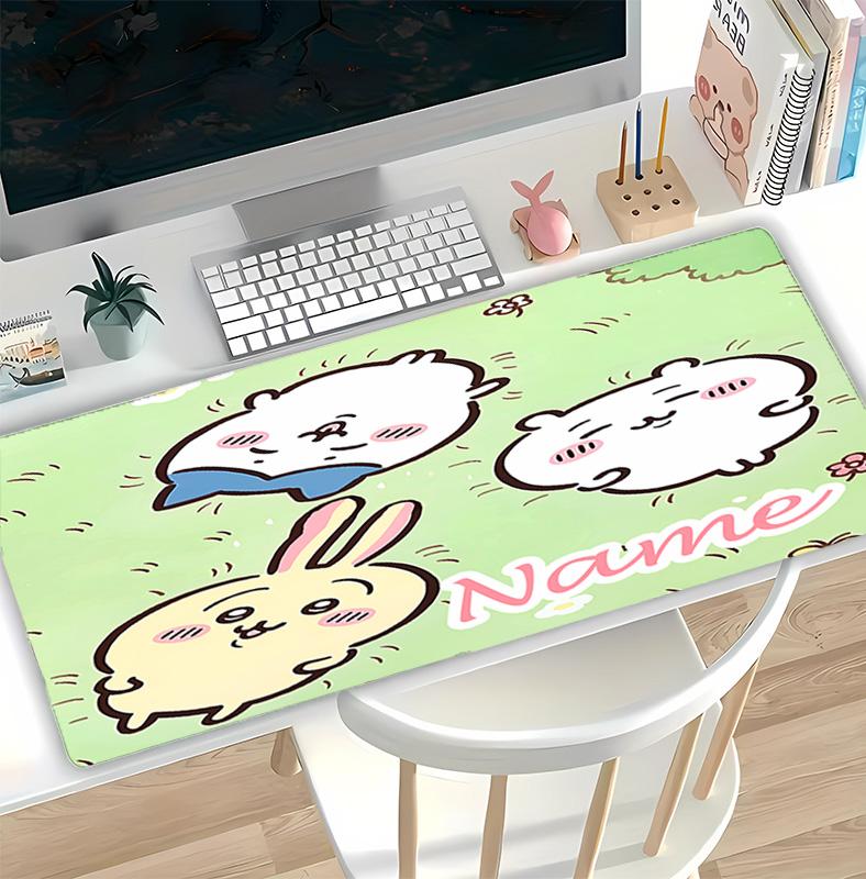Customizable Name Chiikawa Pattern Gaming Mouse Pad-Non Slip Rubber Base,Perfect Gamers,Esports,Ideal Gift Gaming Enthusiasts