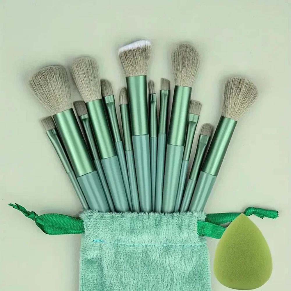 13Pcs Makeup Brush Set Soft & Puffy Cosmetic Foundation Powder Eye Shadow Kabuki Blending Make-up 07 13GE-PFF