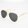 Toad Shaped Sunglasses for Women Metal New Retro Sunglasses for Men Large Frame Pilot Double Beam Sunglasses