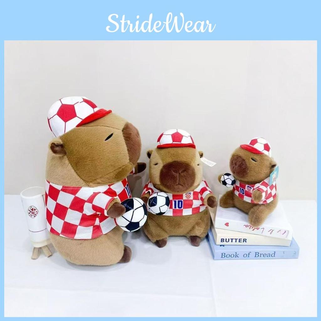 Football Capybara Girl Plush Toy Animal Soft Stuffed Doll Decoration Kids Gift