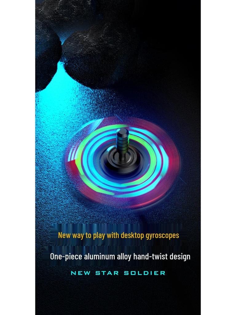 Yijue Luminous Deformable Finger Gyro - Kids' Stress Relief Toy with Black Tech