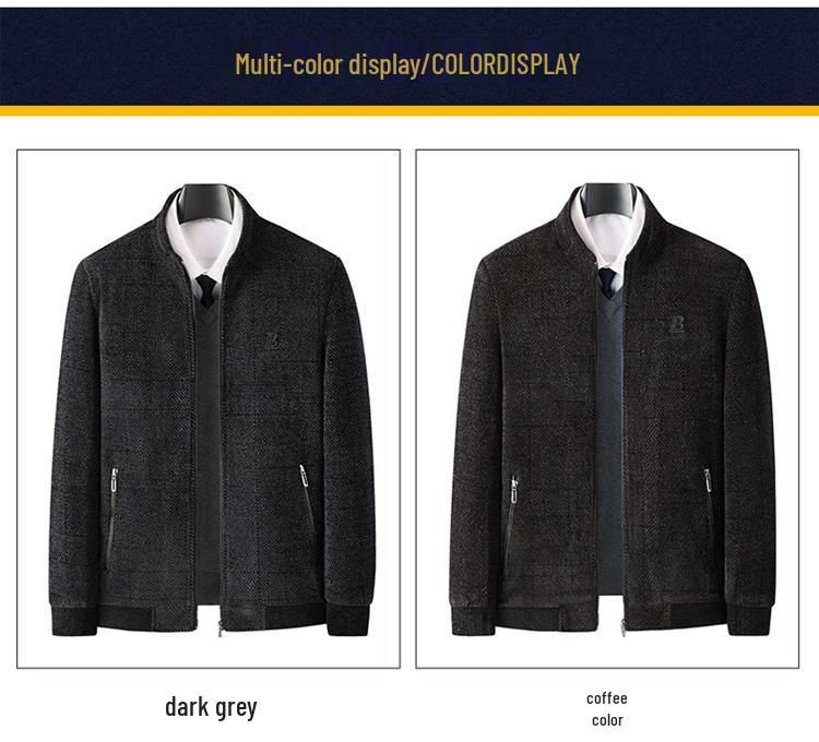 Dad’s Chenille Cotton Jacket - Middle-aged Men's Winter Coat with Velvet Lining