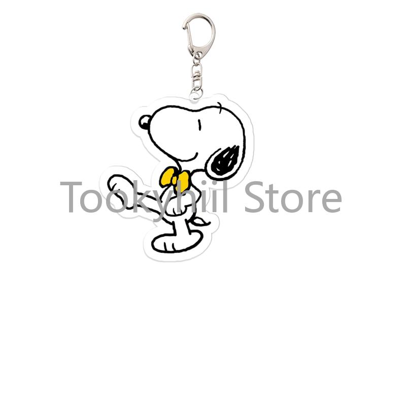 Acrylic Snoopy Keychain Student Cosplay Hanging Decor Boy Cute Anime Cartoon Bag Christmas Pendant Child Birthday Gift snoopy