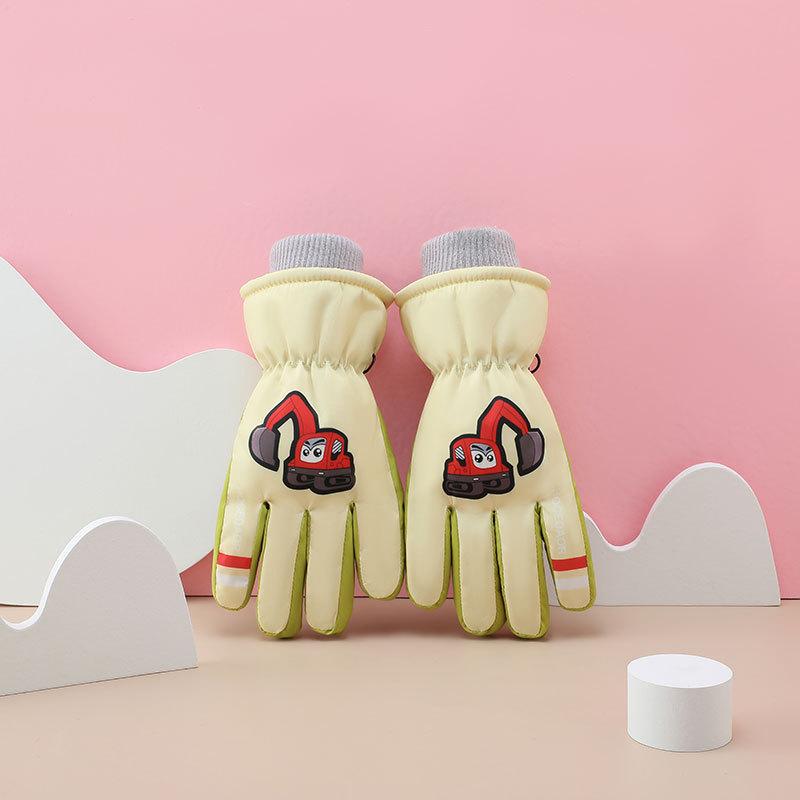 Children's Warm Gloves for Winter Plus Velvet Thickened Ski Gloves for Students Cycling Waterproof and Cold Resistant Gloves for Boys and Girls