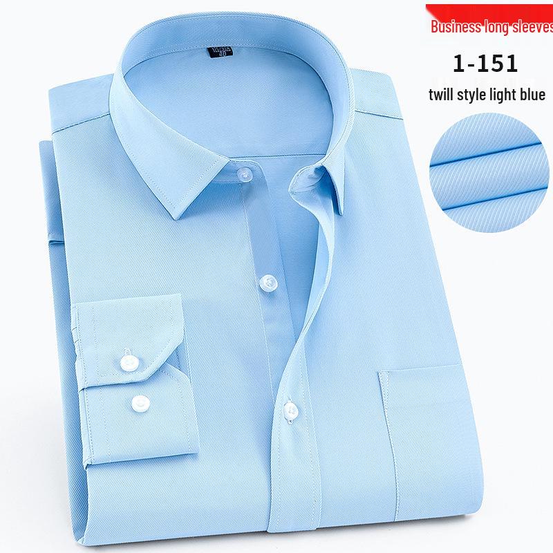 Herren Frühling Weiße Hemden - Lang-/Kurzarm, Gesticktes Logo, Professionelle Geschäftskleidung, 40% Baumwolle Einfarbig Arbeitskleidung