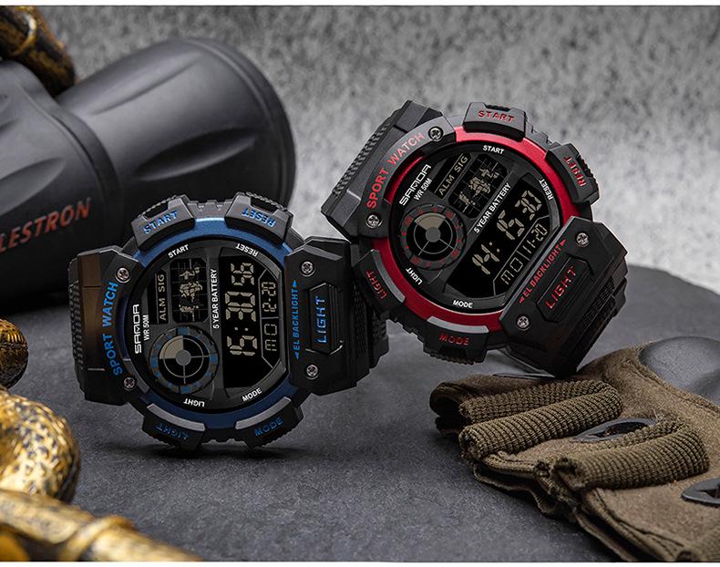 Sanda Men's & Women's Multifunction Waterproof Shockproof Watch with Alarm