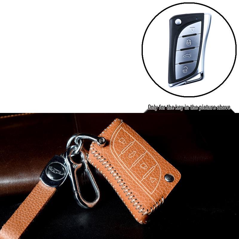 Real Leather Case for Modified Folding Keys: Compatible with Xiongbing Kia, Honda, Toyota, Iron General Remotes