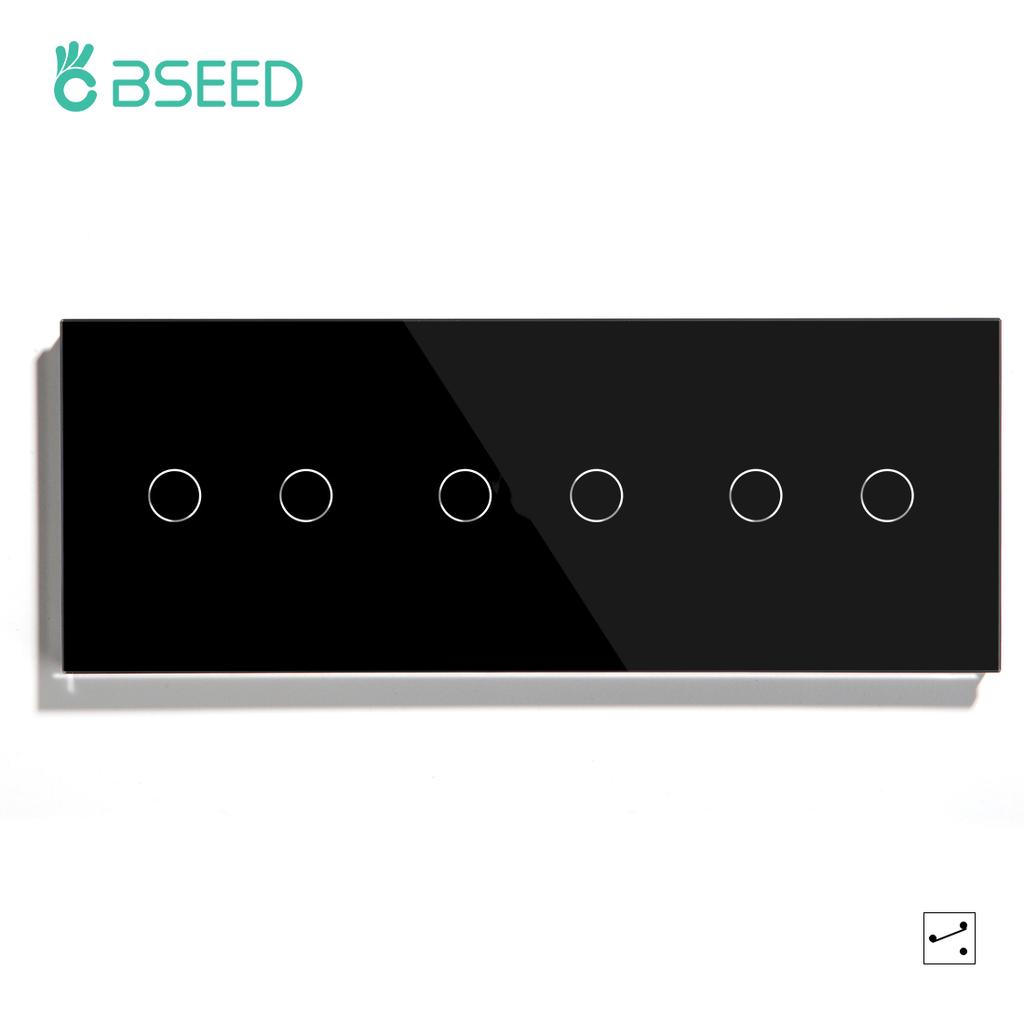 BSEED 1/2/3Gang Single Wall Touch Switches Double Triple Light Switches 1/2/3Way Multiple Control For Stairs Bedroom EU Standard