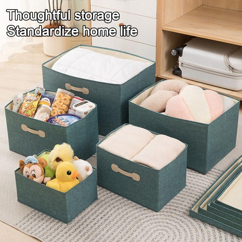 Cotton Linen Fabric Foldable Bins Folding Toys Organizer New Storage Basket