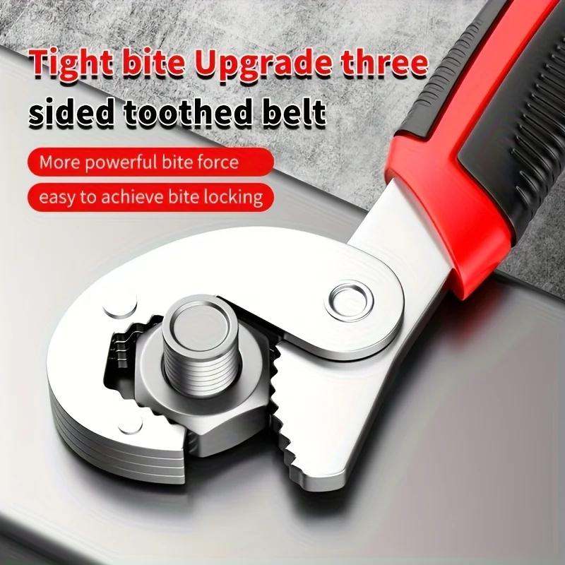 1pc Heavy-Duty Adjustable Wrench with Ergonomic Grip - Large Open End & Socket Compatible, Durable Chrome Vanadium Steel