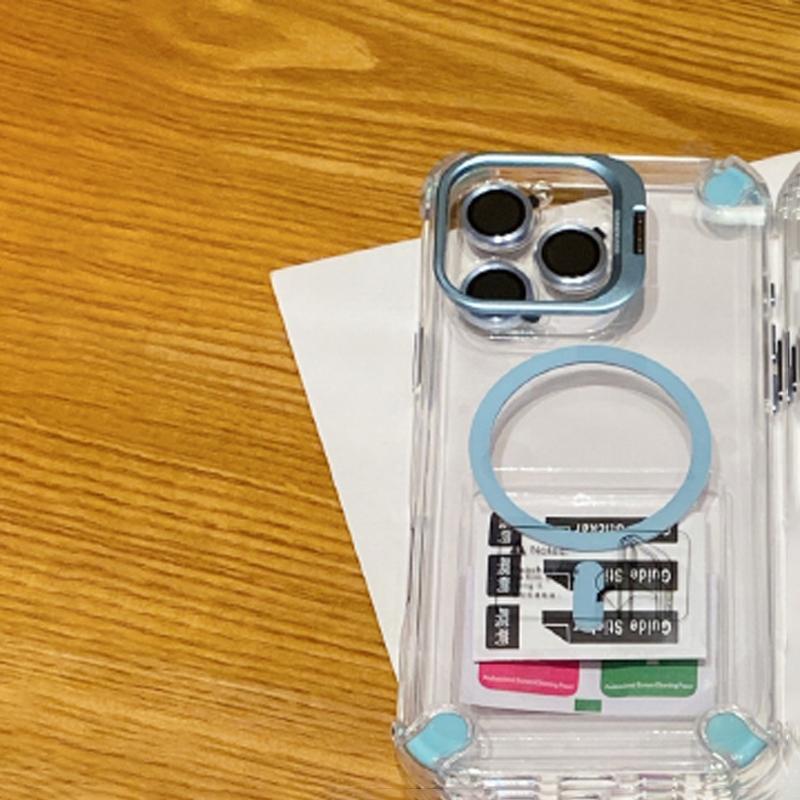 Magsafe Magnetic Lens Bracket Four Corner Anti Fall Acrylic Phone Case For iPhone 16 Pro Max 14 11 12 13 15 Pro Max Bumper Cover