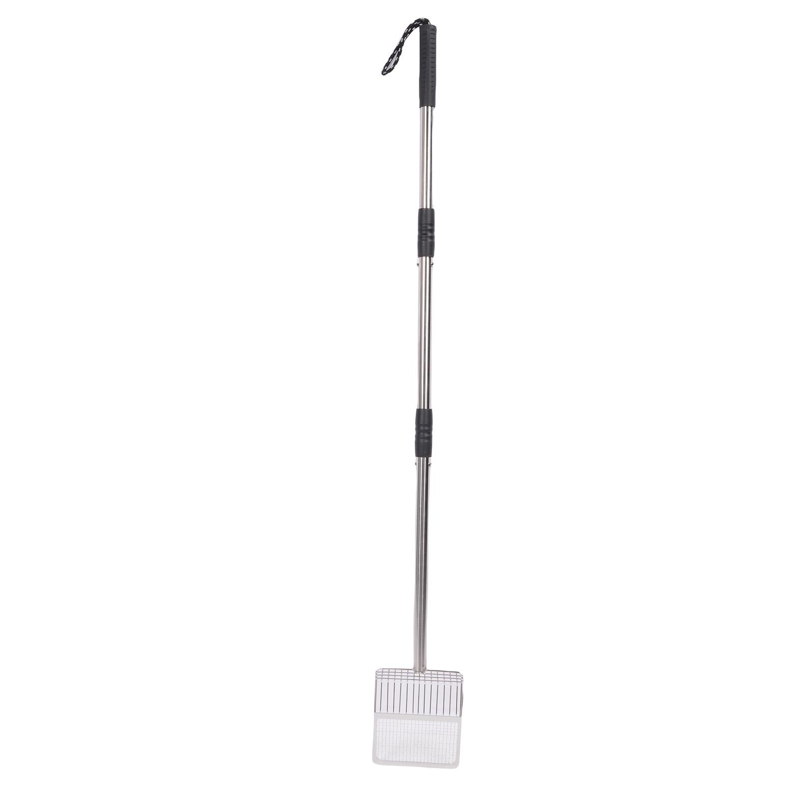 

Extendable Cat Litter Scoop Long Handle Detachable Fine Mesh Stainless Steel Chicken Poop Scooper for Litter Box Chicken Coop