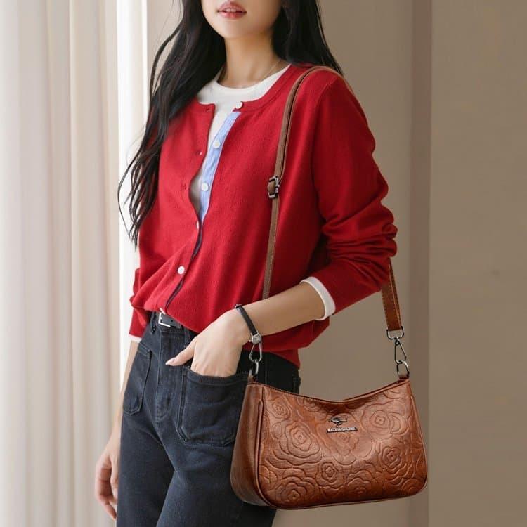 Embossed armpit bag women's shoulder messenger bag