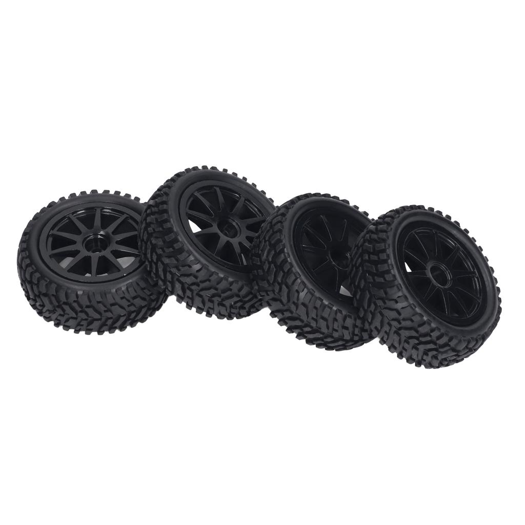 4PCS RC Tires and Wheel 10 Spoke Plastic Wheel Rims Rubber Tires Set RC Replacement Tyres for 116