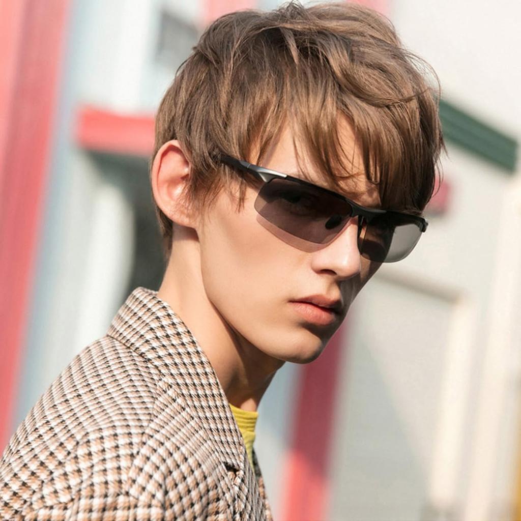 Photochromic Polarized Sunglasses Unisex Sports Sunglasses UV400 Protection for Outdoor [YAYGOD] [Ultra-lightweight/Aluminum-Magnesium Alloy] Fishing,