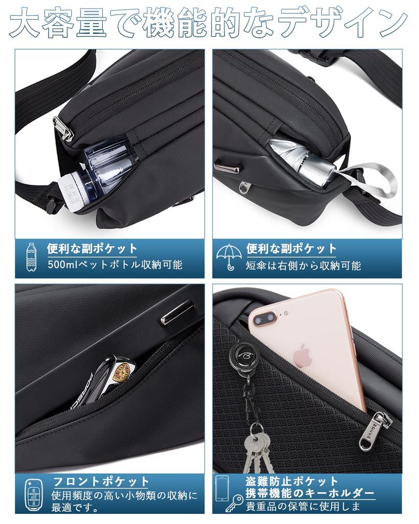 YESLAU Shoulder Body Crossbody Waist Large Perfect for Commuting Bag, Bag, Bag, Bag, One-Shoulder Bag, Men's, Waterproof, Small, Lightweight,