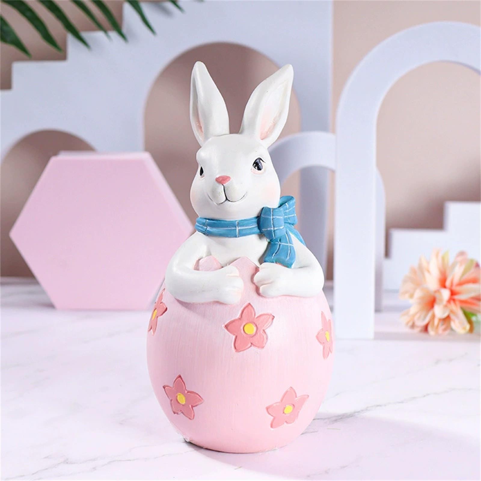 Easter Bunny Egg Couple Resin Decoration Holiday Decoration Gifts Children s Room Study Bedroom Ornament