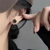 Black Zircon Two-Way Wear 925 Needle Earrings - Niche Design, High-End Feel